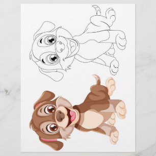 Cute Cartoon dog colouring page