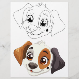 Cute Cartoon dog colouring page