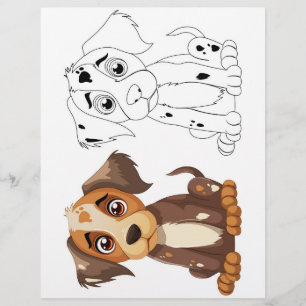Cute Cartoon dog colouring page