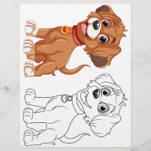 Cute Cartoon dog  colouring page
