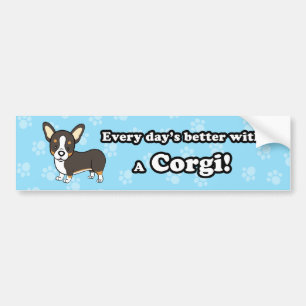 Cute Cartoon Dog Corgi Bumper Sticker