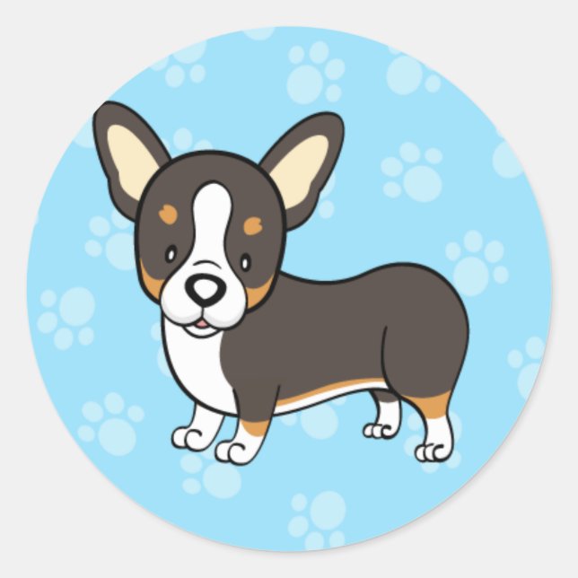 Cute Cartoon Dog Corgi Sticker (Front)