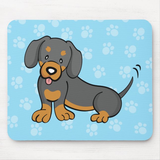 Cute Cartoon Dog Dachshund Mousepad (Front)