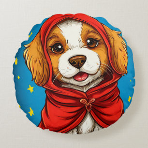 Cute cartoon dog for kids room decor round cushion