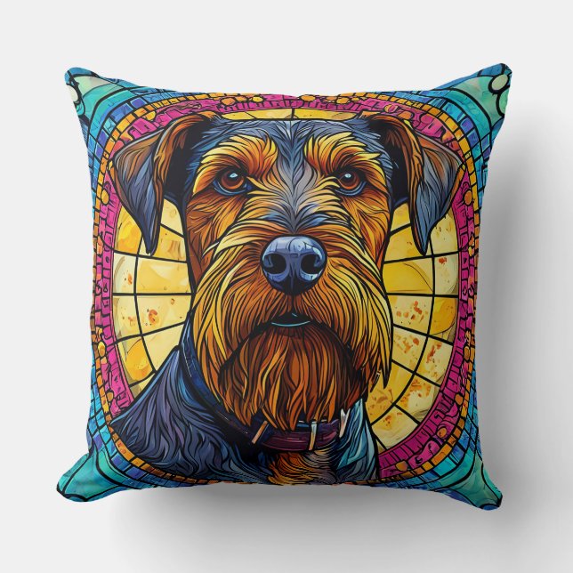 🐶 Cute Cartoon Dog Glow ❄️ Playful Pet Lover Cushion (Front)