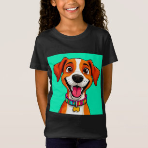 Cute Cartoon Dog Illustration T-Shirt