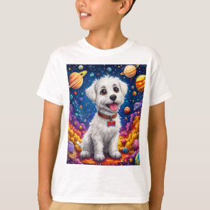 Cute cartoon dog in the space T-Shirt
