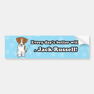 Cute Cartoon Dog Jack Russell Bumper Sticker