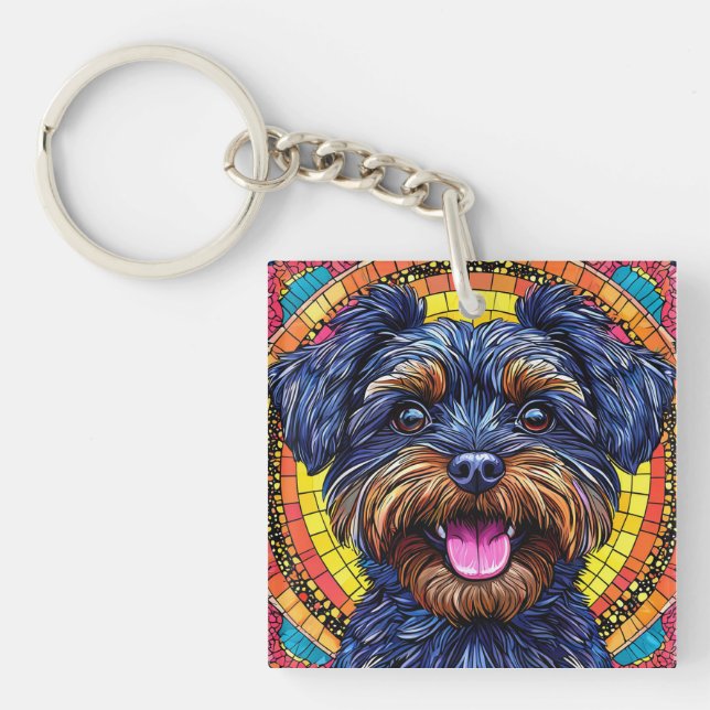 Cute cartoon Dog Key Ring (Front)