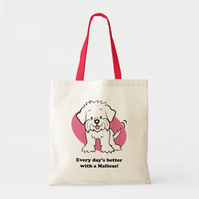 Cute Cartoon Dog Maltese Bag (Front)