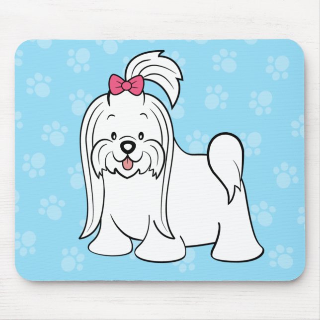 Cute Cartoon Dog Maltese Mousepad (Front)
