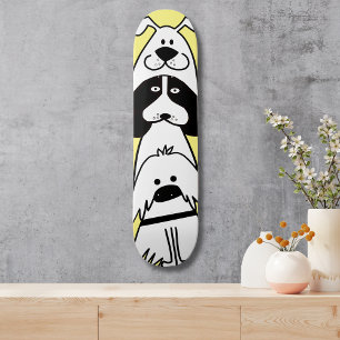 Cute Cartoon Dog Minimalist Pet Design Skateboard