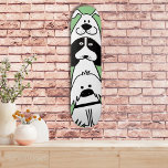 Cute Cartoon Dog Minimalist Pet Design Skateboard<br><div class="desc">Add some playful personality to your skate setup with this adorable dog-themed skateboard deck! Featuring three stacked cartoon-style dogs in a bold black-and-white design against a bright background, this board is perfect for dog lovers, pet groomers, and skaters who appreciate a fun, modern aesthetic. This high-quality skateboard deck is designed...</div>
