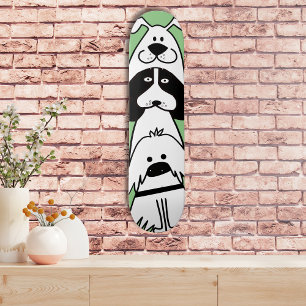 Cute Cartoon Dog Minimalist Pet Design Skateboard