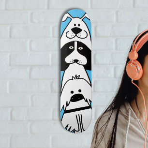 Cute Cartoon Dog Minimalist Pet Design Skateboard