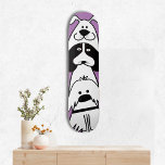 Cute Cartoon Dog Minimalist Pet Design Skateboard<br><div class="desc">Add some playful personality to your skate setup with this adorable dog-themed skateboard deck! Featuring three stacked cartoon-style dogs in a bold black-and-white design against a bright background, this board is perfect for dog lovers, pet groomers, and skaters who appreciate a fun, modern aesthetic. This high-quality skateboard deck is designed...</div>