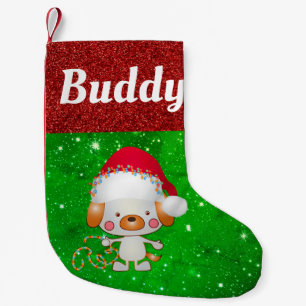 Cute Cartoon Dog Pet Name Small Christmas Stocking