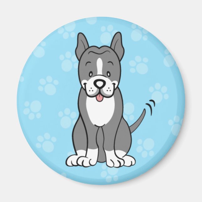 Cute Cartoon Dog Pitbull Magnet (Front)