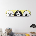 Cute Cartoon Dog Playful Pet Design Skateboard<br><div class="desc">Show off your love for dogs and skate culture with this adorable pink skateboard deck, featuring a playful trio of cartoon-style pups! The fun and minimalist design makes it perfect for dog lovers, pet groomers, and skaters who want a unique and eye-catching board. The bold black-and-white dog illustrations pop against...</div>