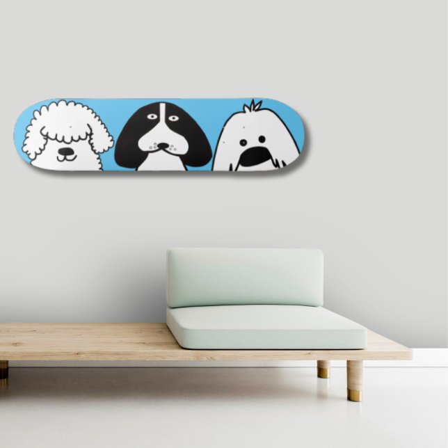 Cute Cartoon Dog Playful Pet Design Skateboard (Creator Uploaded)