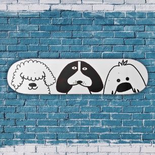 Cute Cartoon Dog Playful Pet Design  Skateboard