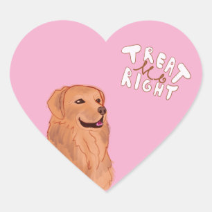 Cute Cartoon Dog Quote Heart Sticker