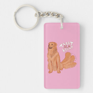 Cute Cartoon Dog Quote Key Ring