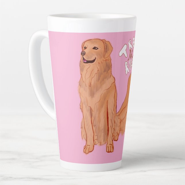 Cute Cartoon Dog Quote Latte Mug (Left Angle)