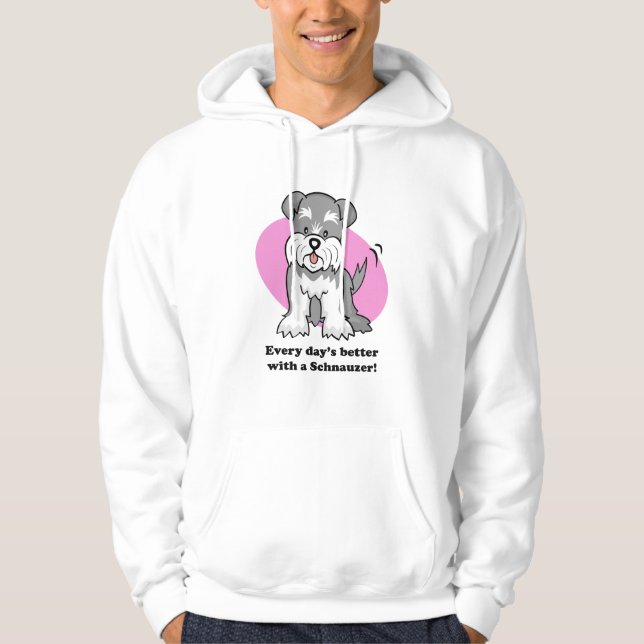 Cute Cartoon Dog Schnauzer Hoodie (Front)