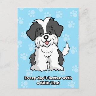 Cute Cartoon Dog Shih Tzu Postcard