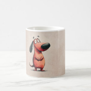 Cute Cartoon Dog Sketch Illustration Coffee Mug