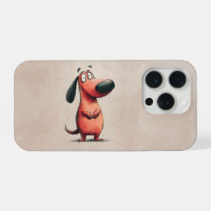 Cute Cartoon Dog Sketch Illustration iPhone 15 Pro Case