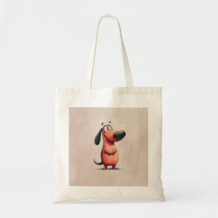 Cute Cartoon Dog Sketch Illustration Tote Bag