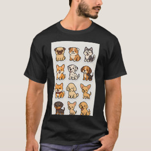 Cute Cartoon Dog Sticker Set T-Shirt