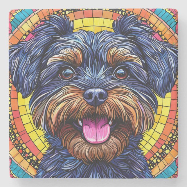 Cute cartoon Dog Stone Coaster (Front)