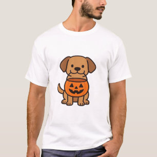 Cute Cartoon Dog Trick-or-Treating Classic T-Shirt
