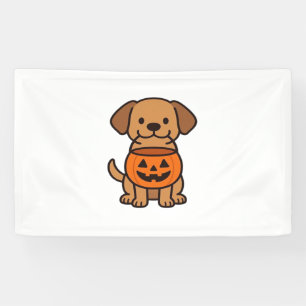 Cute Cartoon Dog Trick-or-Treating Classic T-Shirt Banner