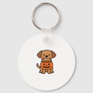 Cute Cartoon Dog Trick-or-Treating Classic T-Shirt Key Ring