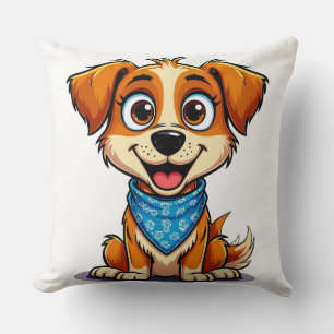 Cute Cartoon Dog Wearing a Adorable Pet Lover gift Cushion