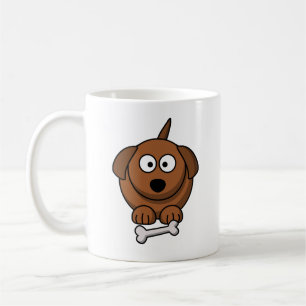 Cute Cartoon Dog with Bone Coffee Mug