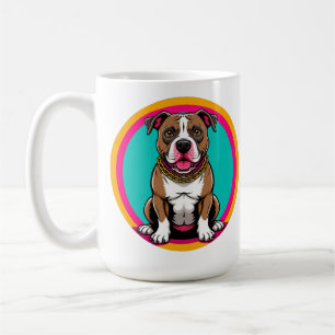 Cute Cartoon Dog with Collar Coffee Mug
