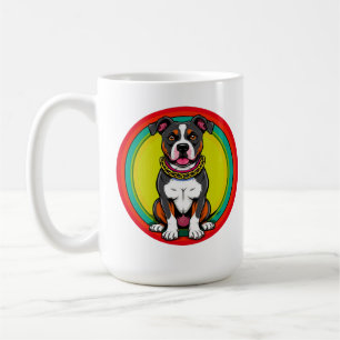 Cute Cartoon Dog with Collar Coffee Mug