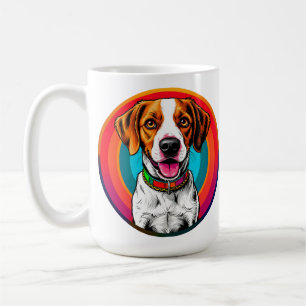 Cute Cartoon Dog with Collar Coffee Mug