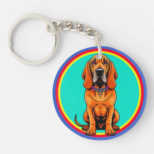 Cute Cartoon Dog with Collar Key Ring (Front)