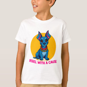 Cute Cartoon Dog with Collar T-Shirt