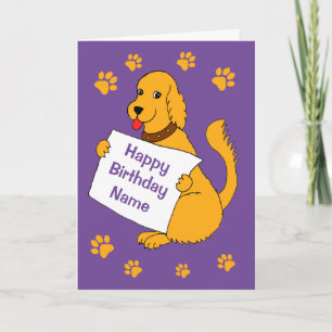 Cute Cartoon Dog with Message Card