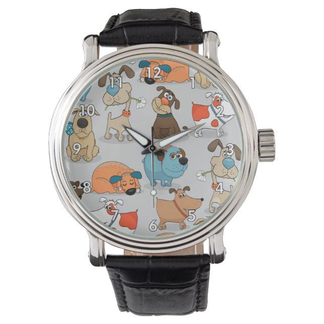 Cute Cartoon Doggies or Puppies Watch (Front)