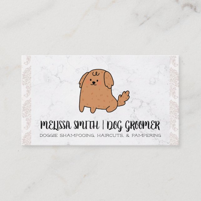 Cute Cartoon Doggy | Pet Care Business Card (Front)