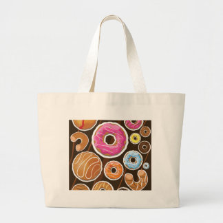 Cute Cartoon Dognuts Large Tote Bag