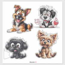 Cute cartoon dogs